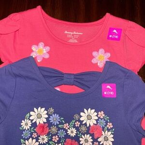 Tommy Bahama Kids Floral Tees - Pink and Purple